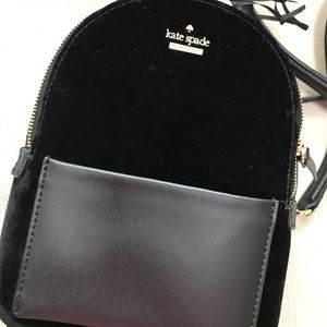 Kate Spade velvet merry mini backpack.
